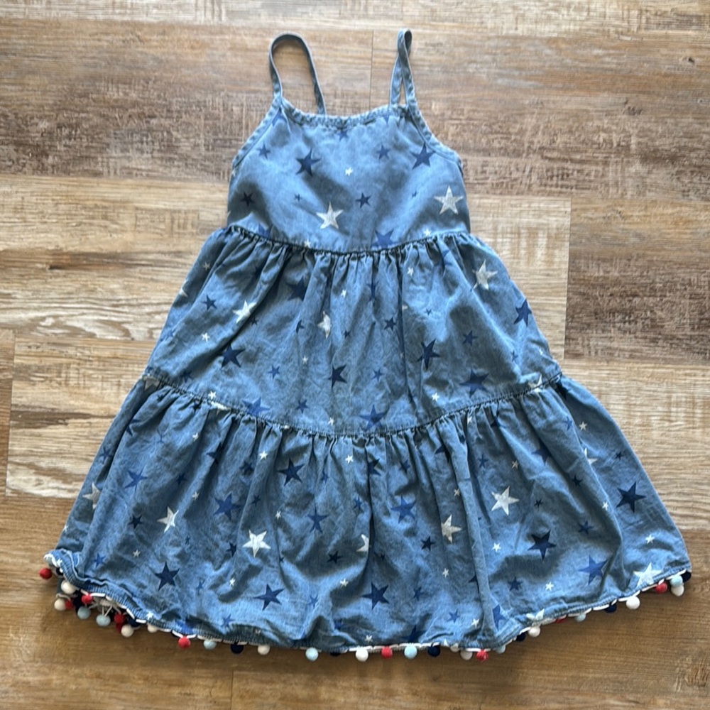 Blue Starry Kids Dress - 4th of July